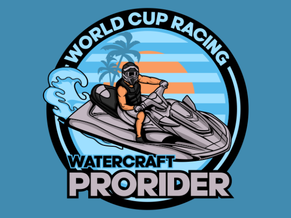 Watercraft pro rider t shirt design for sale