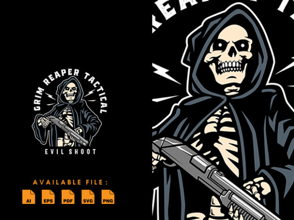 Grim reaper tactical t-shirt design