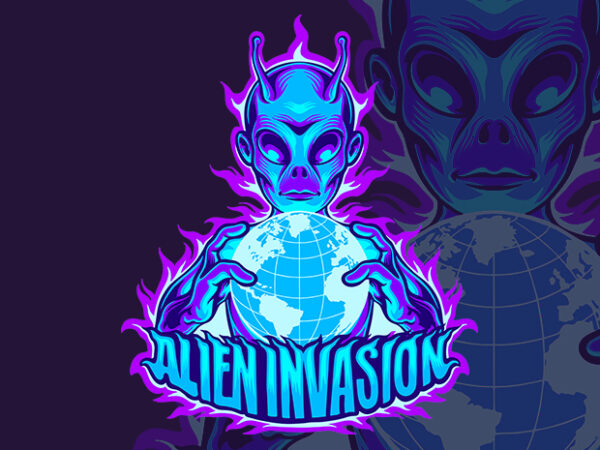 Alien invasion t-sirt design