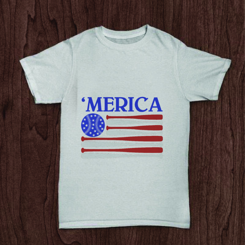 Merica American Baseball 4th Of July Sublimation Svg File For Cricut, Independence Day Gift Idea