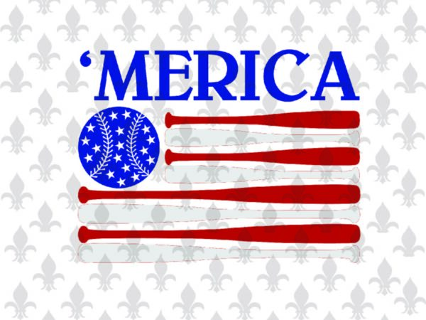 Merica american baseball 4th of july sublimation svg file for cricut, independence day gift idea t shirt designs for sale