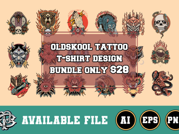 Oldskool tattoo design bundle