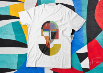 Girl face art| abstract art t-shirt design for sale.