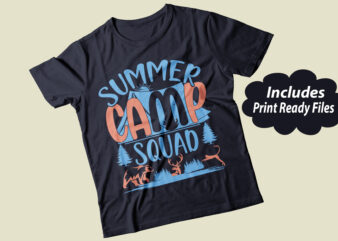 Summer camp squad vector svg ai png print ready t shirt design