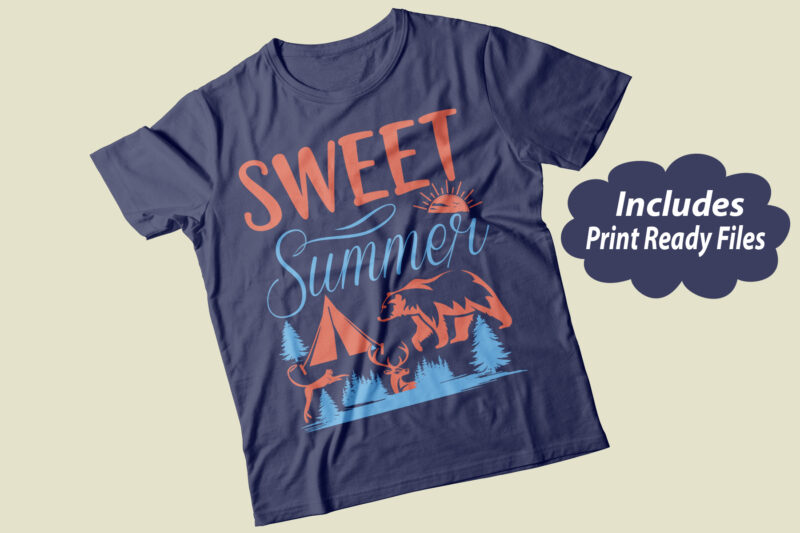 Sweet Summer vector svg ai png print ready t shirt design