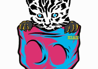 Cat Hiding in Pocket, Pocket Svg, Cat Svg, Kitten Svg, Cat cute Svg, Cat Png, Kitten vector