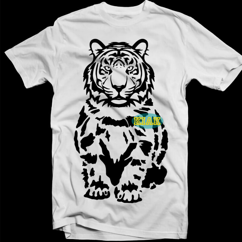 Tiger t-shirt design, Wild animals Svg, Tiger Svg, Tiger vector, Animals, Tiger Png, Tiger Logo