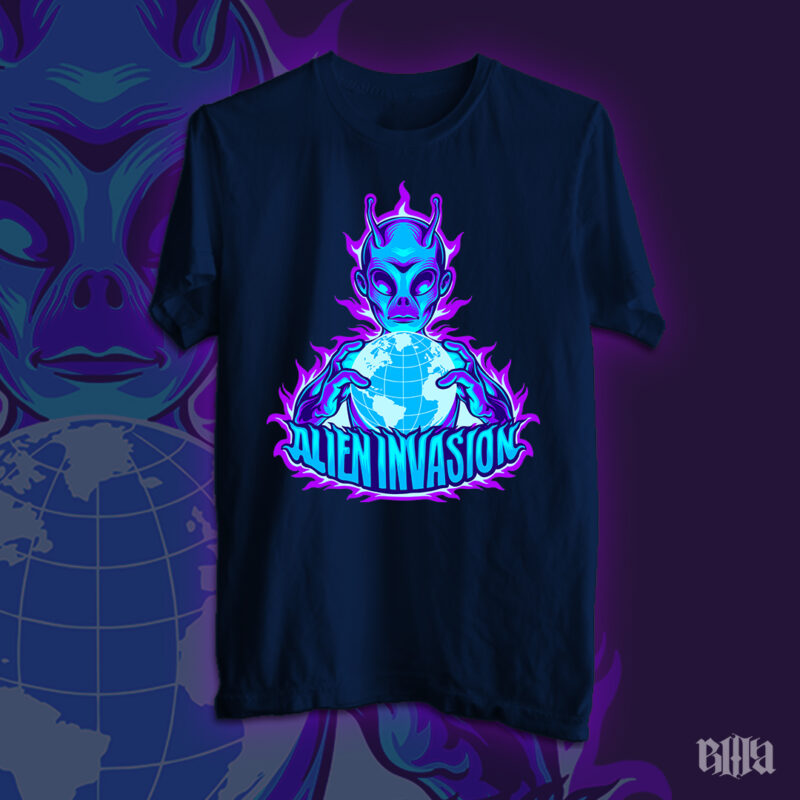 alien invasion t-sirt design