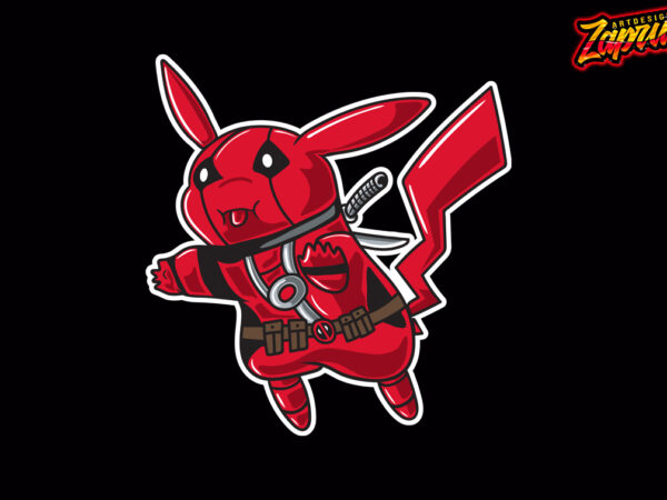 Parody Pikachu Deadpool Cartoon character style T-shirt design - Buy t-shirt designs Parody Pikachu Deadpool Cartoon character style T-shirt design - Buy t-shirt designs