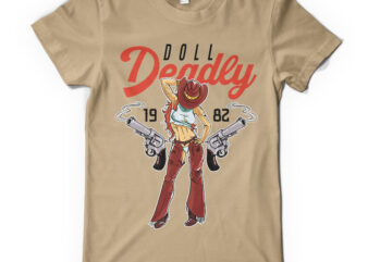 Deadly Doll t shirt vector illustration