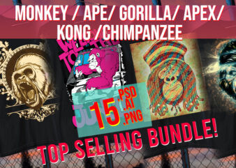 Monkey / Ape / Chimpanzee / Gorilla / Kong / Apex Preditor 15 PSD + AI + PNG Trending