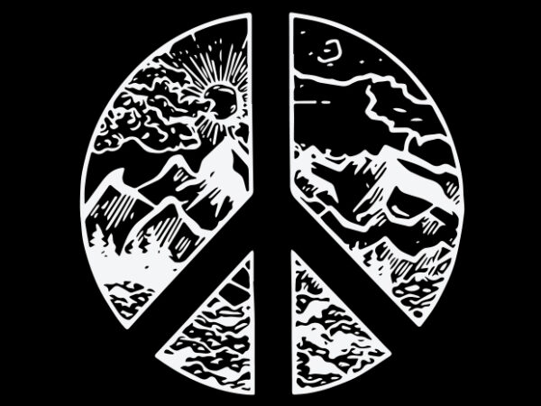 Peace and nature t shirt illustration