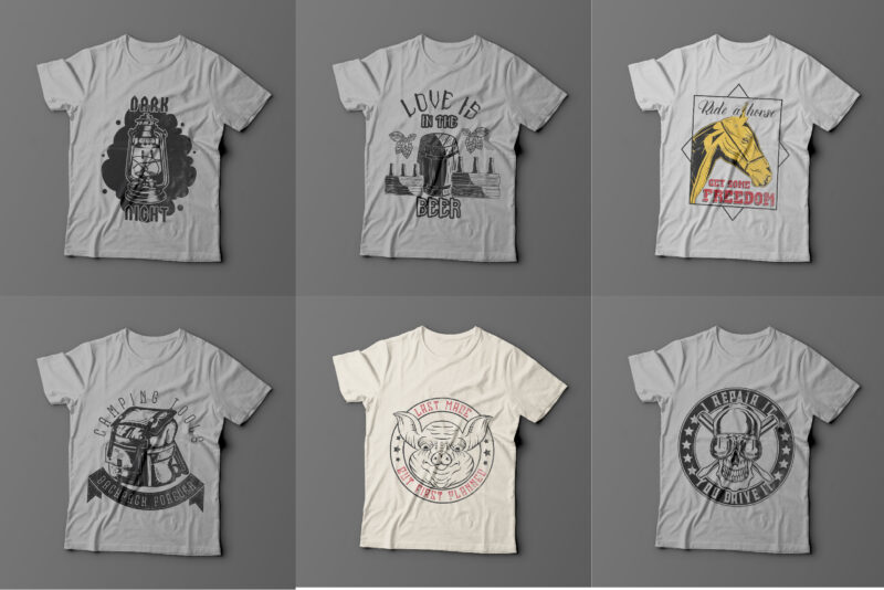 56 t-shirt designs BUNDLE