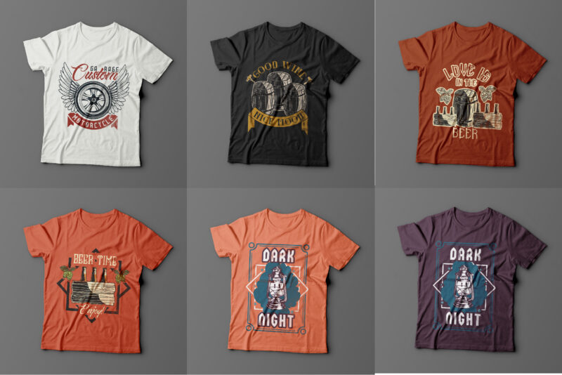 56 t-shirt designs BUNDLE
