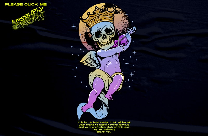 Free Colorful devil fairy retro vaporwave t shirt vector file