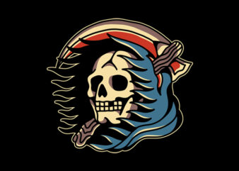 Traditional Skull Reaper Tattoo t shirt designs for sale