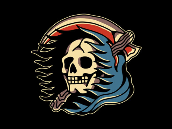 Traditional Skull Reaper Tattoo - Buy t-shirt designs