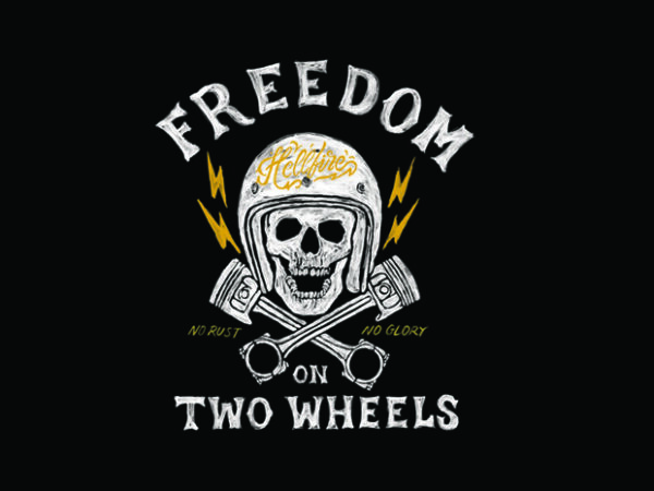 Freedom on two wheels t shirt graphic design
