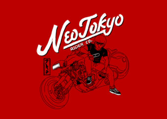 neo tokyo rider T shirt vector artwork