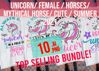 Unicorn/ Female/ Cute Pink Horse/ Mythological Horse / Summer 2024 / Pink / Best Seller Bundle t shirt vector graphic