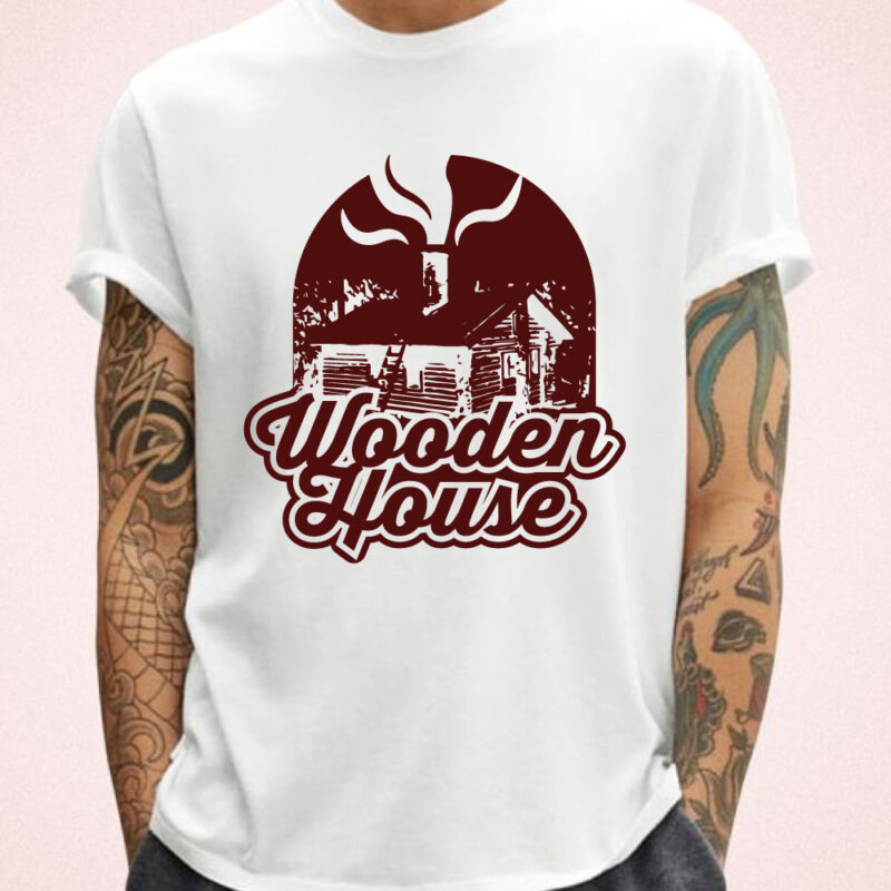 Wooden House T-Shirt Design