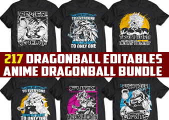 217 Anime dragon ball tshirt design bundle