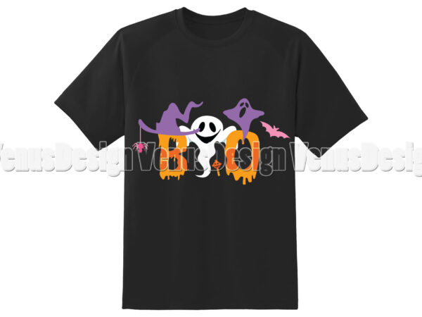 Boo halloween funny ghost tshirt design, editable design