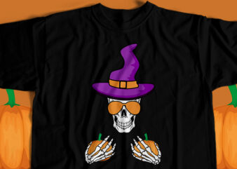 Funny Pumpkins Skull T-Shirt Design