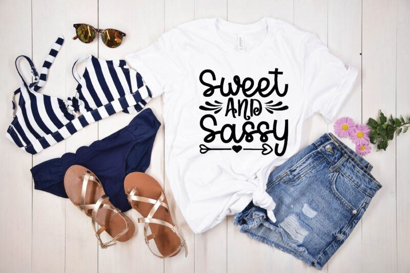 Sassy svg bundle t shirt template vector for sale!