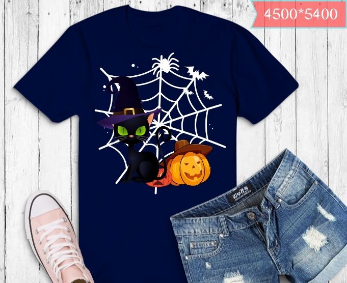 Funny black cat lover halloween costume pumpkin cat owner T-shirt design svg,witchy, mama, spider nat, skeleton, mom, funny, halloween, women, t-shirt, svg, png, eps, design, cute, womens