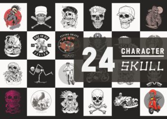 24 design collection,skull character,illustration skull