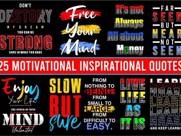 Motivational inspirational quotes svg design bundle