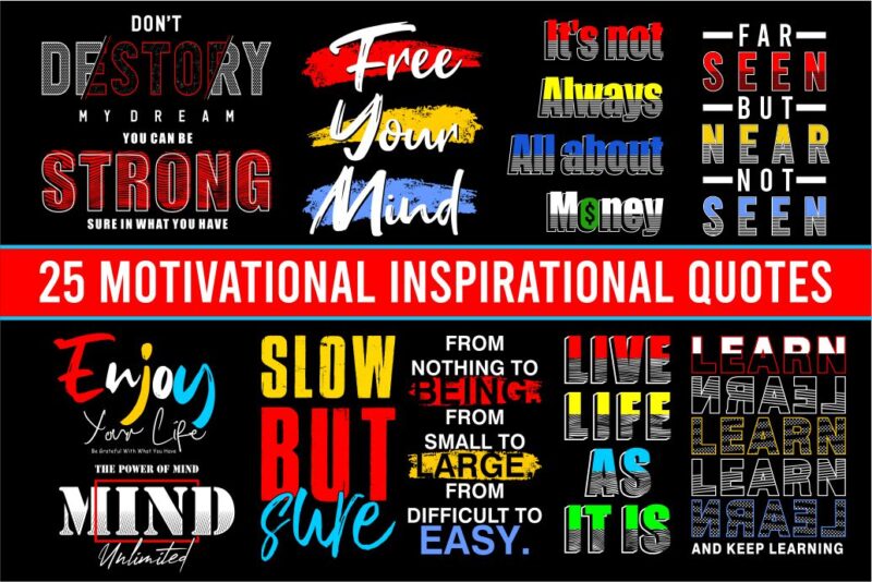 motivational inspirational quotes svg design bundle
