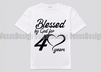 Blessed By God For 40 Years Editable Shirt Design