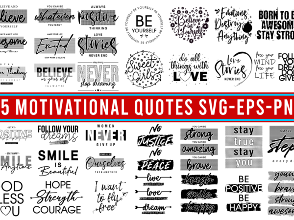 Motivational quotes svg design bundle
