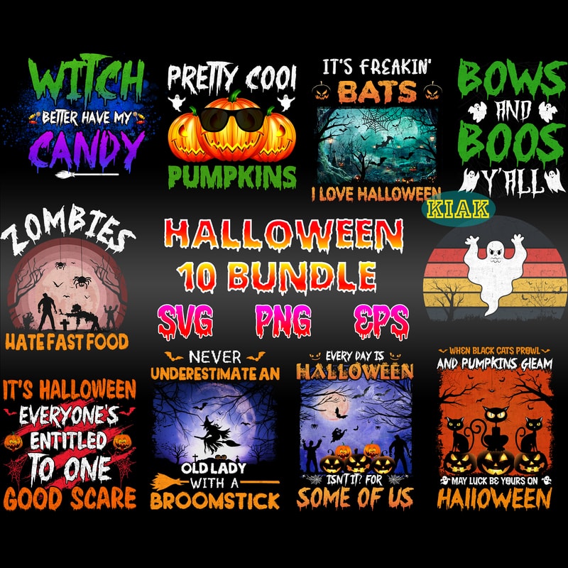 Halloween Scary 10 Bundle, Scary Halloween Svg, Halloween SVG Bundle ...