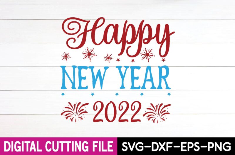Calligraphy Happy New Year DXF and SVG Cut Files Iron transfer