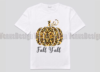 Fall Yall Pumpkin Leopard Print Editable Shirt Design