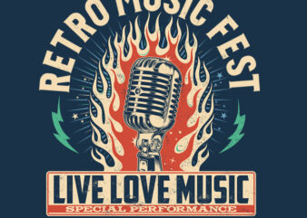 RETRO MUSIC FEST t shirt design online