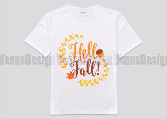 Hello Fall Leaves Wreath Editable Design