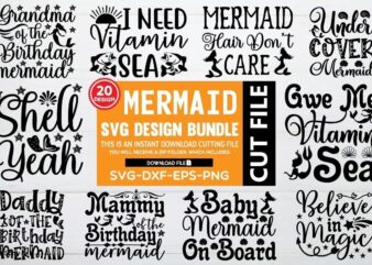 Mermaid svg bundle t shirt designs for sale