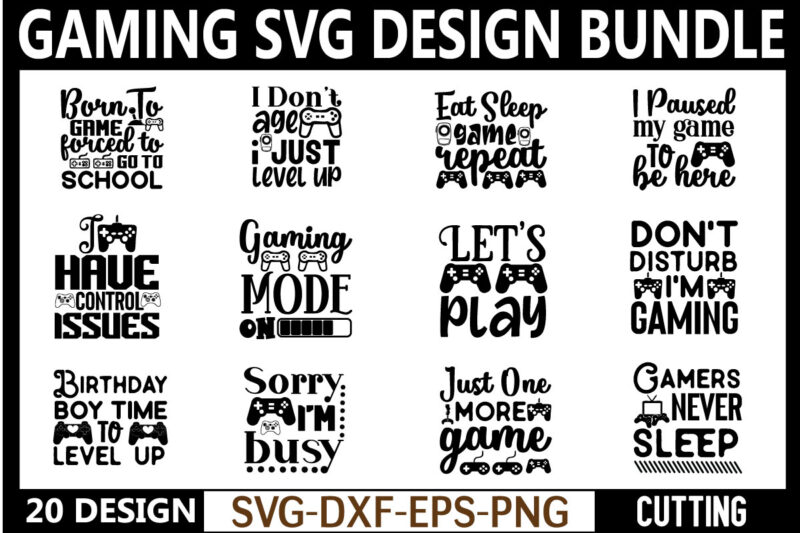 Gaming SVG design Bundle for sale!