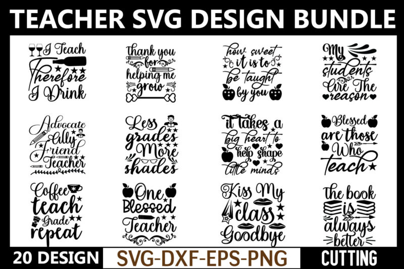 Teacher svg bundle t shirt designs for sale