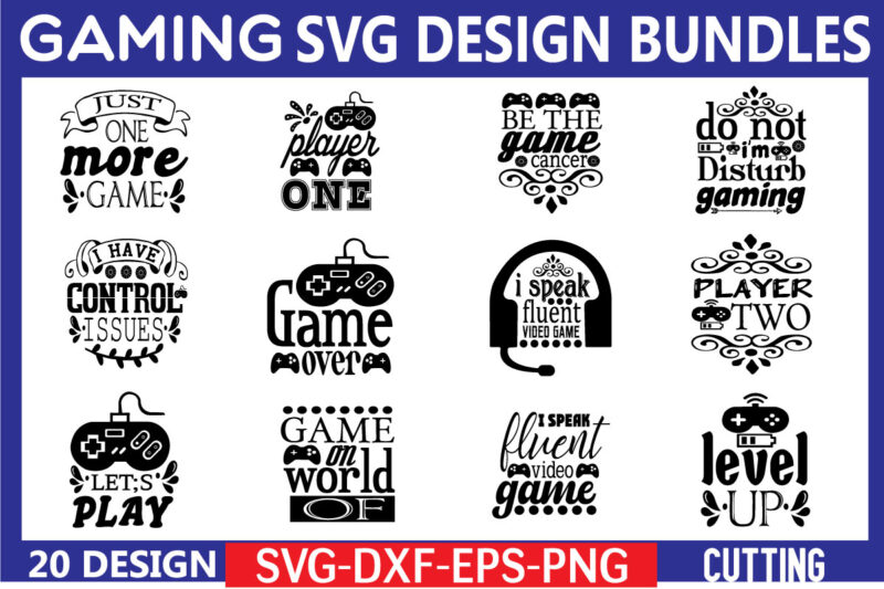 Gaming SVG design Bundle for sale!