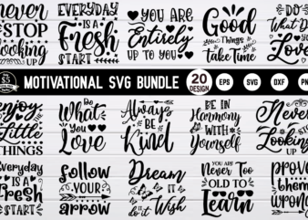 Motivational svg bundle t shirt designs for sale