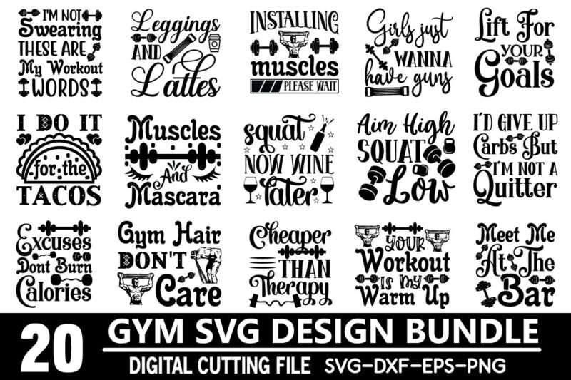 Gym svg bundle t shirt design template