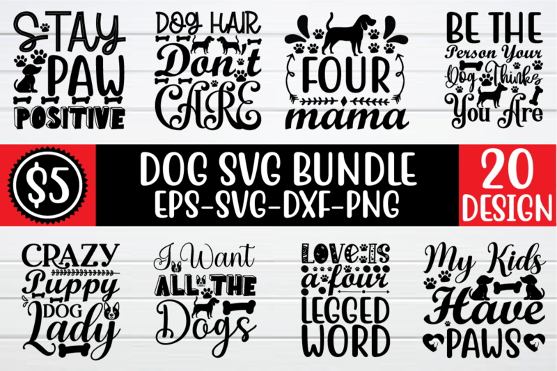 Dog svg bundle t shirt vector illustration