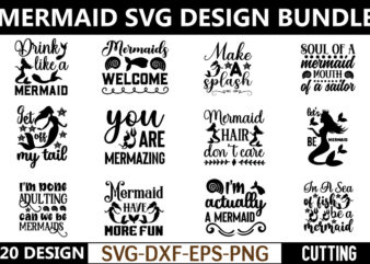 Mermaid svg bundle t shirt designs for sale