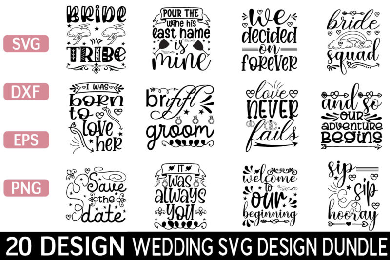 Wedding svg bundle t shirt design for sale