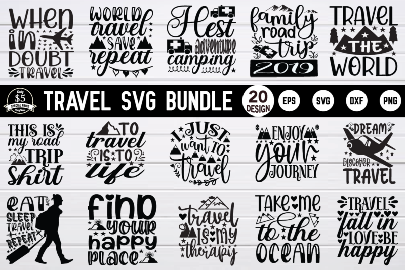 Travel SVG Design Bundle t shirt vector file